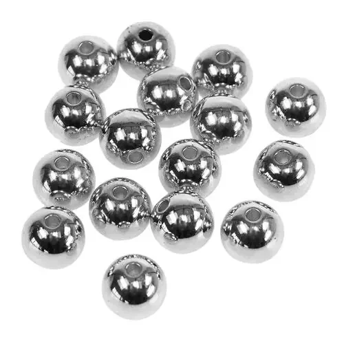 Cuentas decorativas plata metalizada 14mm 35 piezas