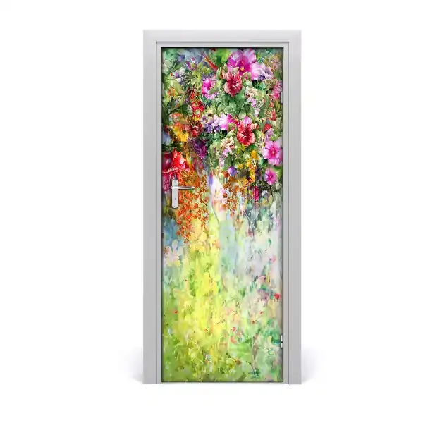 Door adhesive Flores coloridas