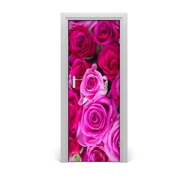 Door adhesive Rosas de color rosa