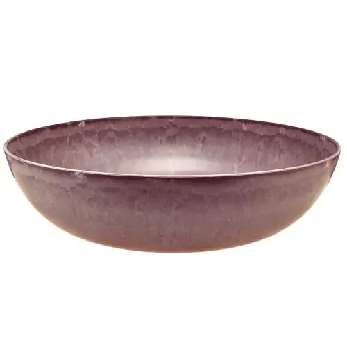 Elegante cuenco de plástico morado 37×10,5 cm – versátil para decoración – 3 piezas