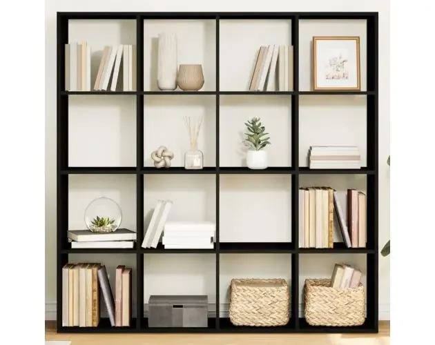 Estantería librería madera ingeniería negra 137,5x29x137,5 cm | Brico Depôt Pagamento Sicuro