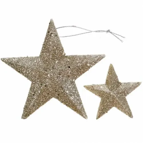 Estrella purpurina champagne 9,5/5cm 18uds