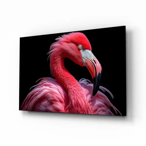 Flamingo Glass Wall Art – 72×46 cm