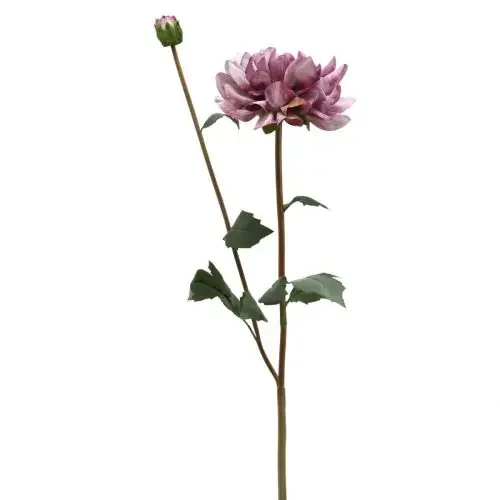 Flor artificial Dalia Flor de seda morada y capullo Al. 57 cm