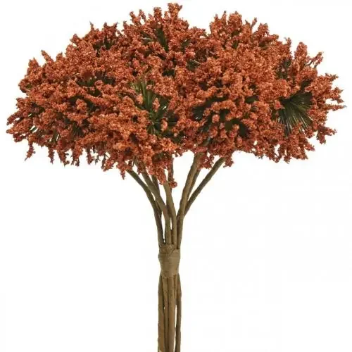 Flores artificiales flores decorativas marrones en ramo de 4 piezas