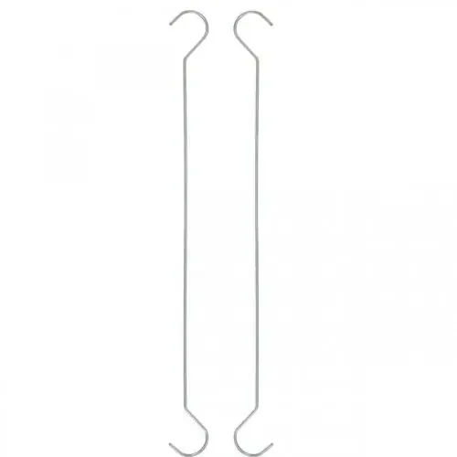 Gancho de metal, gancho doble plata M L30cm 5pcs