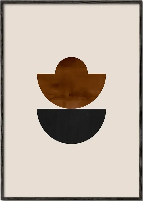 Geometric shapes Nº3 – rust & black – Poster / 8 » x 12 » in / No