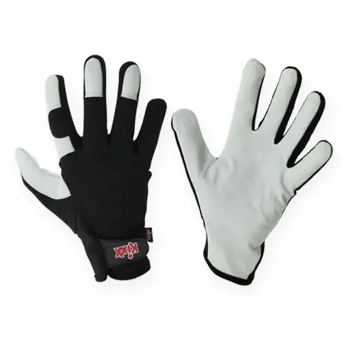 Guantes de licra Kixx talla 10, color negro y gris claro