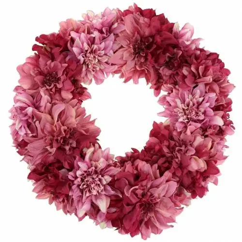Guirnalda de flores dalia rosa vieja, malva Ø42cm