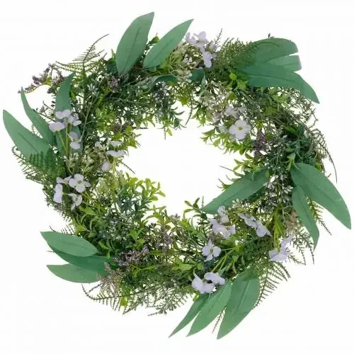 Guirnalda decorativa eucalipto, helecho, flores Guirnalda artificial Guirnalda de mesa