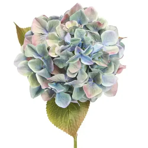 Hortensia Flor Artificial Azul Violeta Ø18cm L69cm 2uds