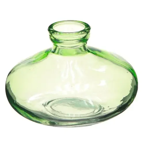 Jarrón de cristal bulboso verde mini jarrones de cristal Ø9cm H6cm 6 uds