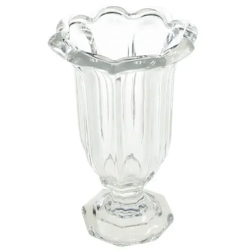 Jarrón de cristal con pie florero de cristal Ø13,5cm H22cm
