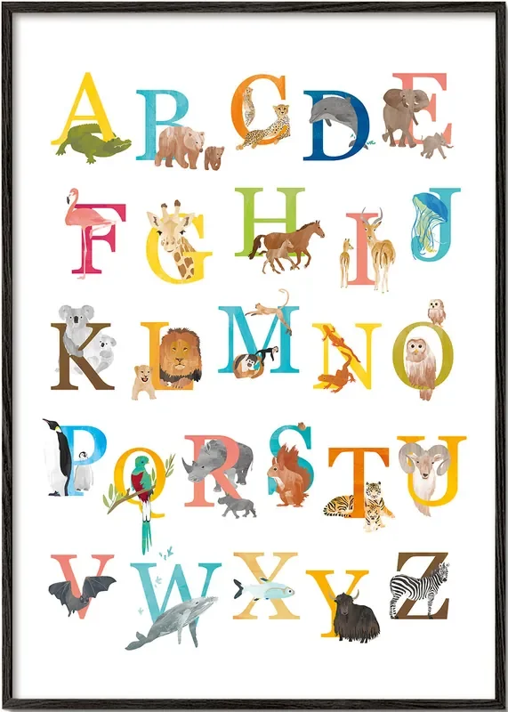Kids animal alphabet – Poster / 8 » x 12 » in / No