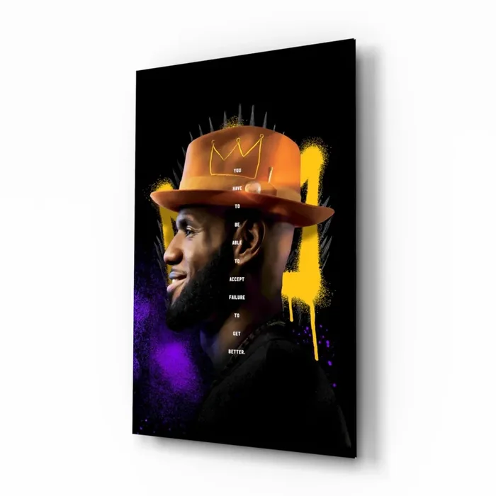 King James Glass Wall Art Designer Collection – 28.5 » x 18 «