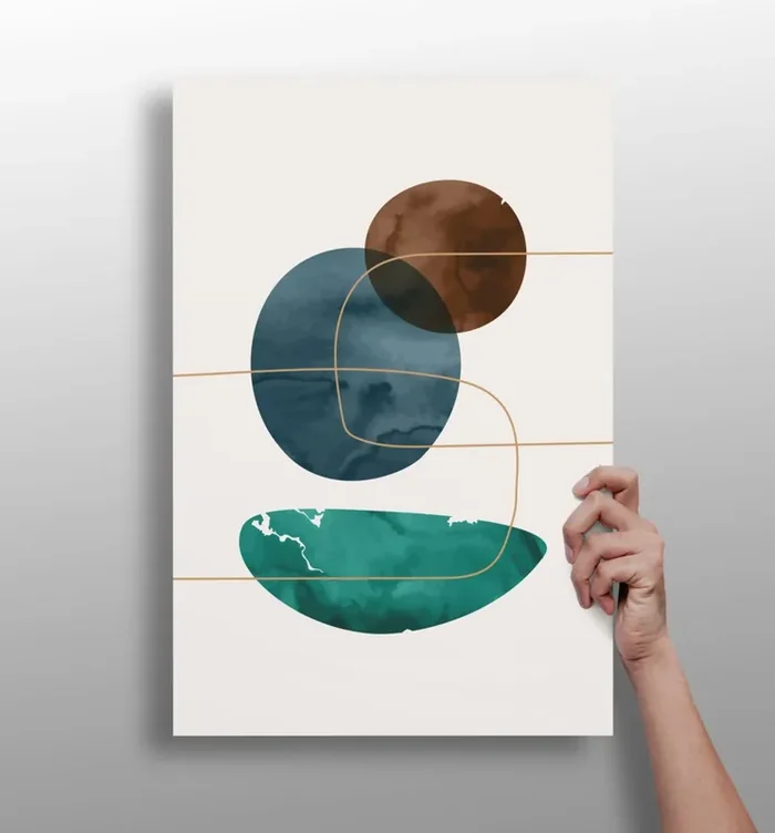 Line Art V7 Aluminum Print – 16×11 inches