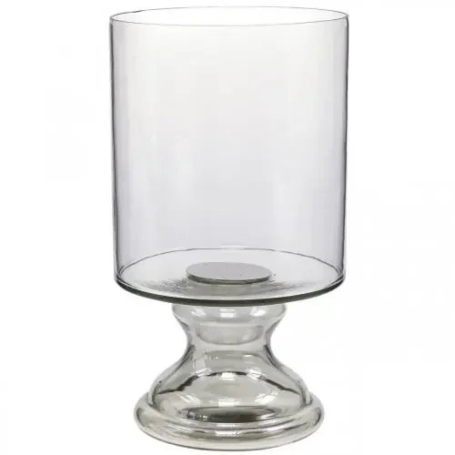 Luz de viento vela de cristal tintada, transparente Ø20cm H36.5cm