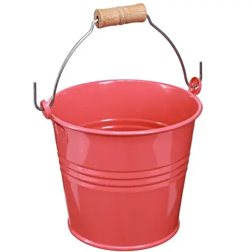 Macetero cubo metal mango rosa 16×17,5x16cm 2ud