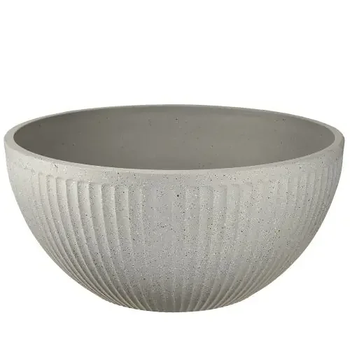 Macetero de plástico gris jaspeado, Ø35cm, H16,5cm