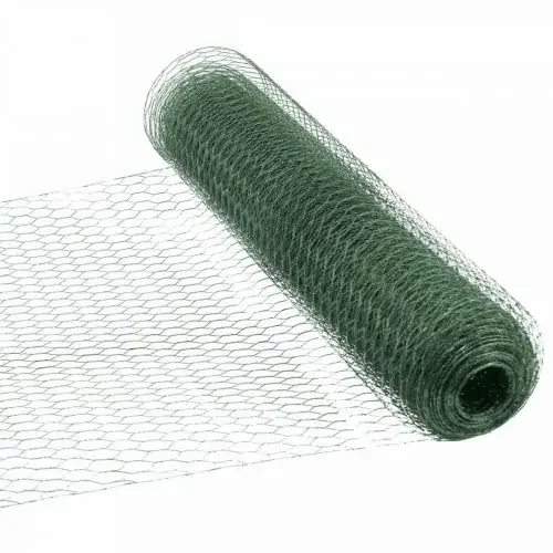 Malla hexagonal de alambre verde malla de alambre recubierta de PVC 50cm×10m