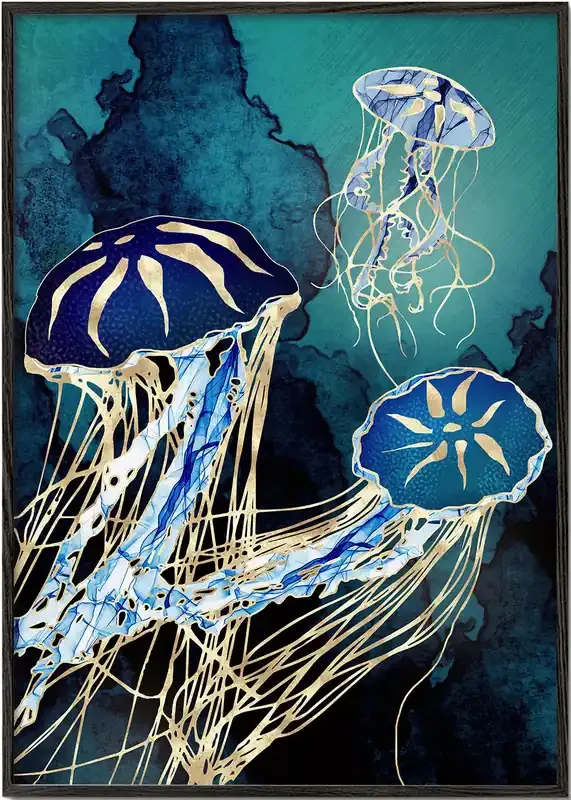 Metallic Jellyfish III – Poster / 8 » x 12 » in / No