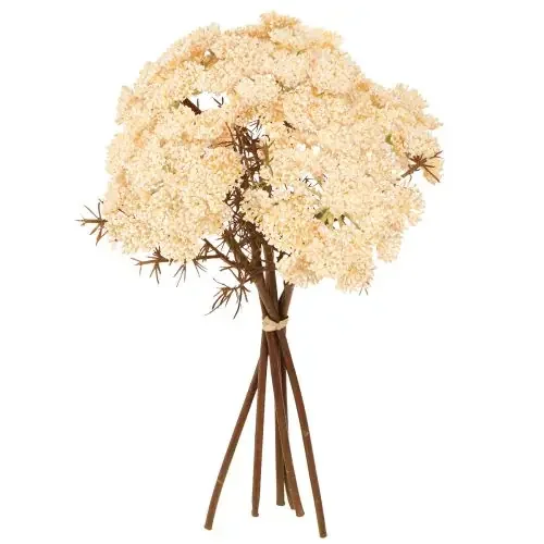 Milenrama artificial crema Achillea flores artificiales 30cm 6 uds