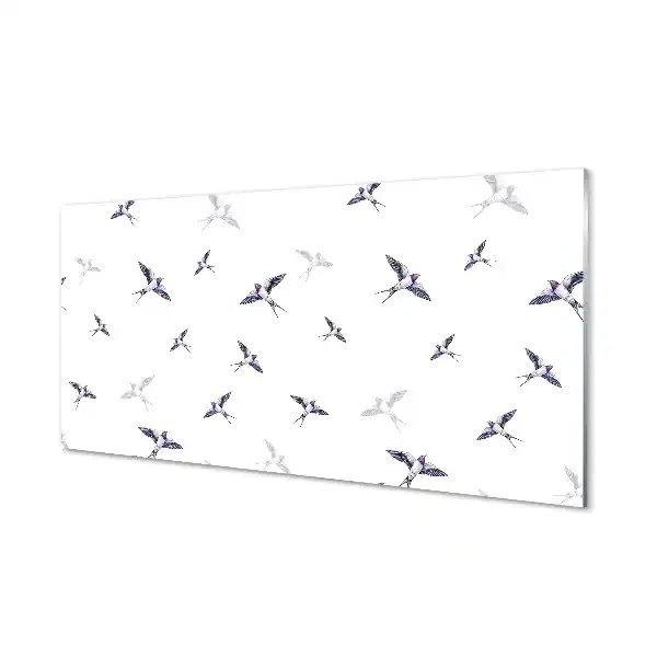 Paneles de vidrio Las aves con flores