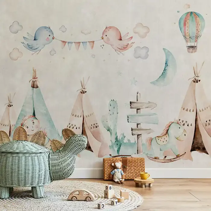 Papel pintado autoadhesivo mural Tippy Party
