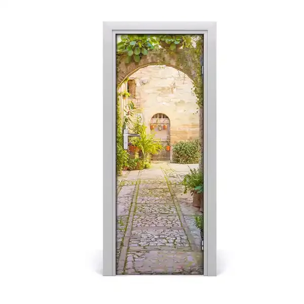 Pegatina para puerta Calle romántica