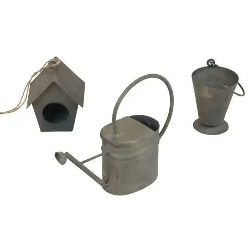 Perchas decorativas de metal decorativas para jardín gris vintage 5-15 cm juego de 3