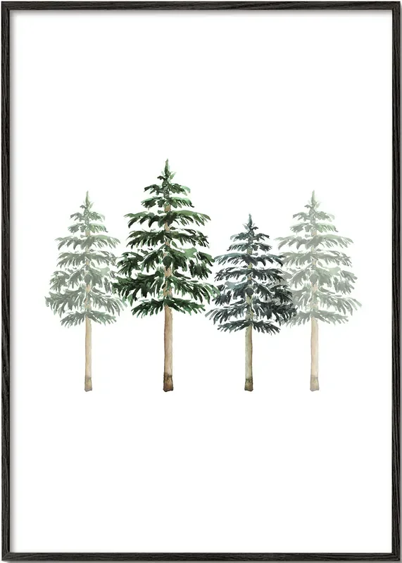 Pinetrees Winter Forest – Poster / 8 » x 12 » in / No