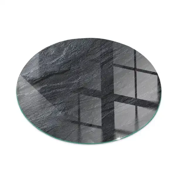 Placa de vidrio para chimenea redonda Textura de la superficie de la piedra
