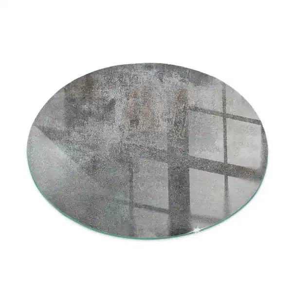Placa de vidrio para chimenea redonda Textura de superficie cruda