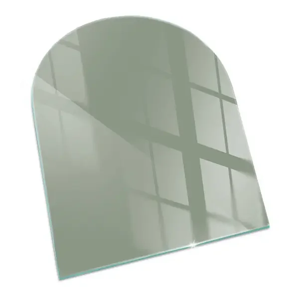 Placa protectora suelo estufa semi-ovalada Color gris verdoso