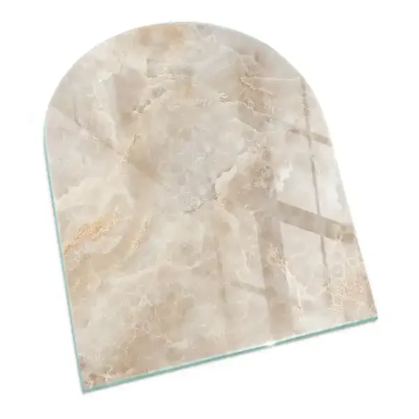 Placa protectora suelo estufa semi-ovalada Patrón de piedra natural