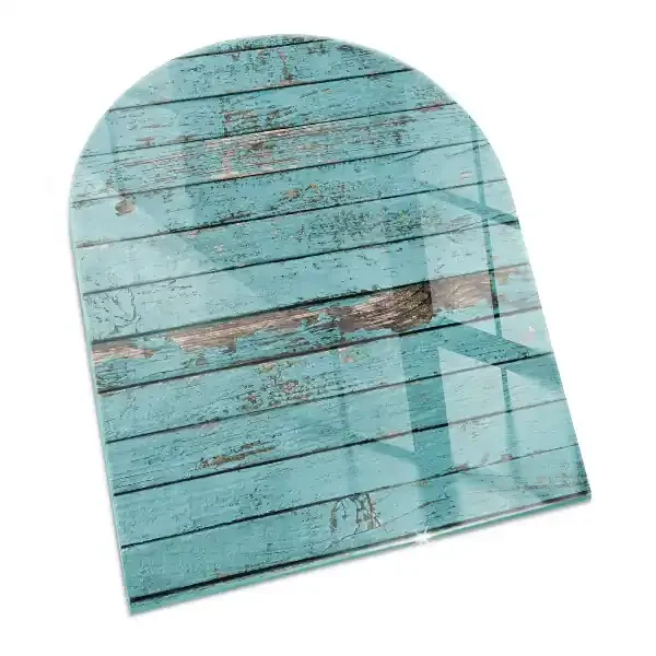 Placa protectora suelo estufa semi-ovalada Tablas de estilo rústico