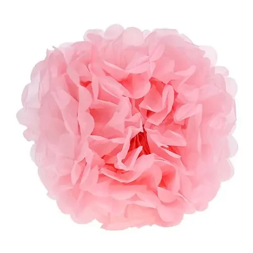 Pompón de papel Rosa claro Ø30cm 5piezas