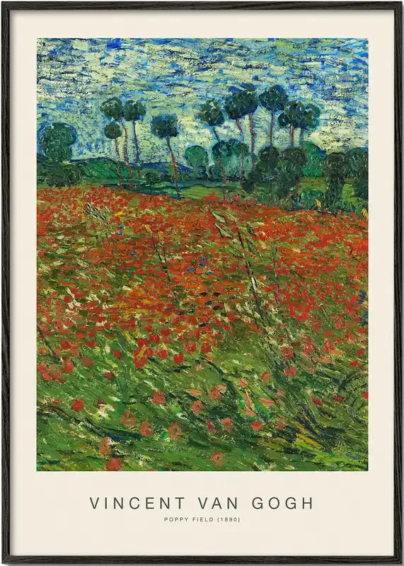 Poppy Field (Special Edition) – Vincent van Gogh – Poster / 8 » x 12 » in / No