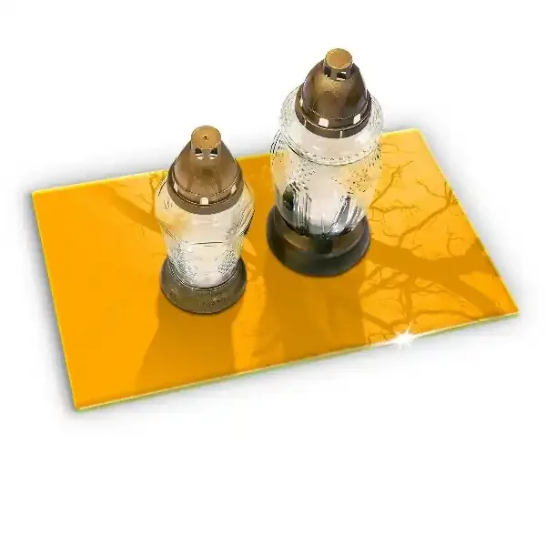 Posavaso de cristal para velas funerarias Color amarillo oscuro