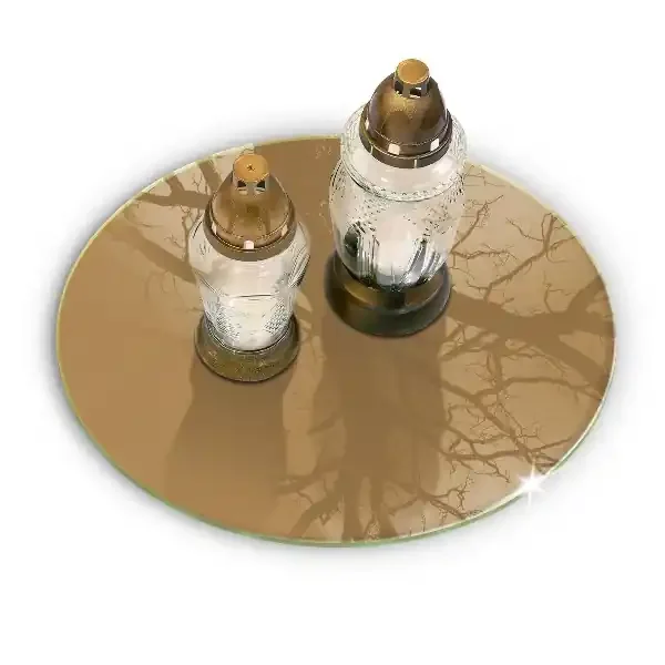 Posavaso de cristal para velas funerarias redondo Beige
