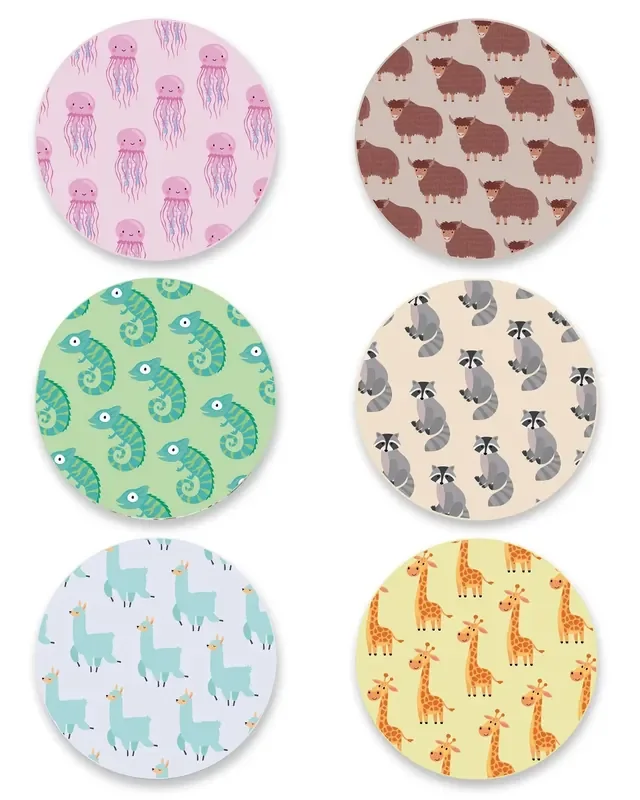 Posavasos Animales Pack de 12 – 10 x 10 cm