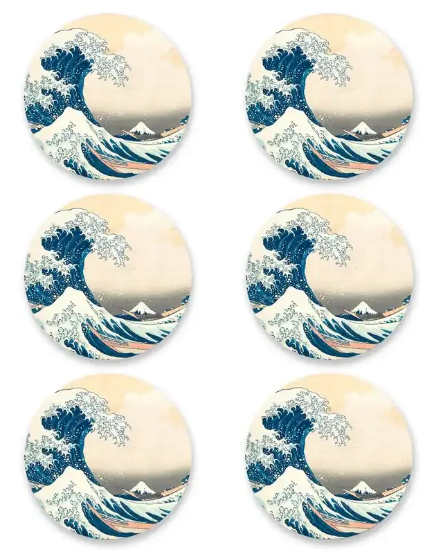 Posavasos La Ola de Hokusai Pack de 12 – 10 x 10 cm