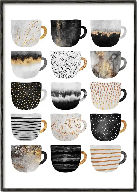Pretty coffee cups – Poster / 8 » x 12 » in / No