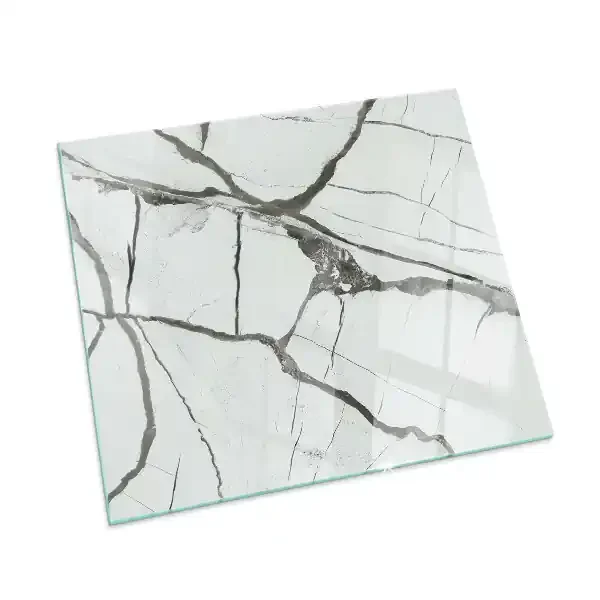 Protector de suelo para estufa rectangular Patrón de vetas de mármol