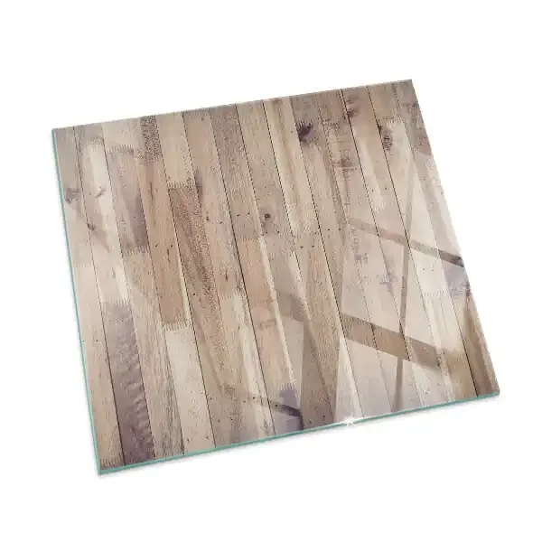 Protector de suelo para estufa rectangular Tablero de madera en el diseño