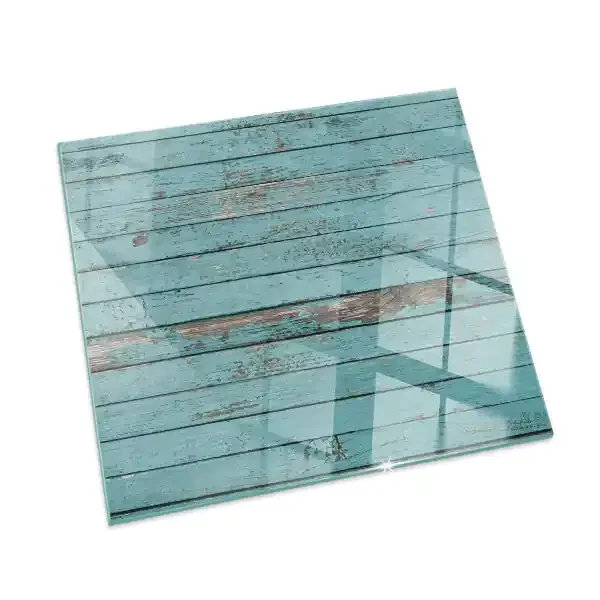 Protector suelo para estufa de leña rectangular Tablas de estilo rústico