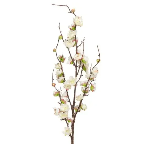 Rama de flor de cerezo artificial para decoración, flores blancas, 96 cm, 2 unidades
