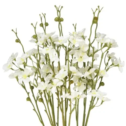 Ramas de flor de cerezo Flores de cerezo artificiales blanco 75cm 3 piezas