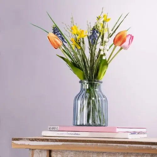 Ramo de primavera, ramo de flores artificiales de tacto real, 36 cm