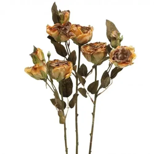 Ramo de rosas decorativo flores artificiales ramo de rosas amarillo 45cm 3 piezas